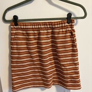 Striped Rust and White Knit Skirt